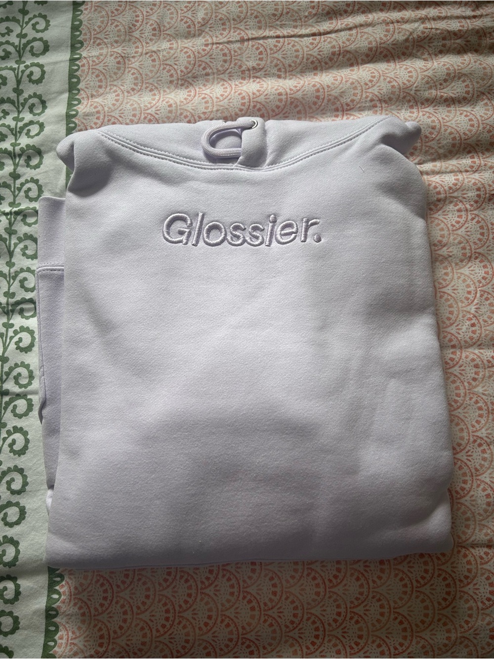 Glossier Pastel Lavender Logo Hoodie